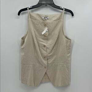 Madewell Women's Square-Neck Vest in Drapey Twill - Muted Stone - 8 - NWT